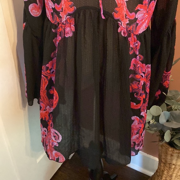 Free People Intimately Symphony Slip sheer bell sleeve XS boho open back tunic - Picture 11 of 15
